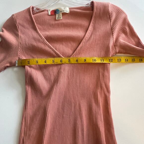 FP Beach Free People Who Needs Sleep Dress Womens Small Salmon Bell Sleeve Mini - Picture 8 of 9